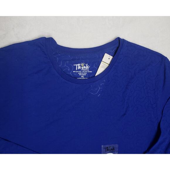 Think Medical Blue Cotton Blend Scrub Top XL Healthcare Uniform - Picture 4 of 8